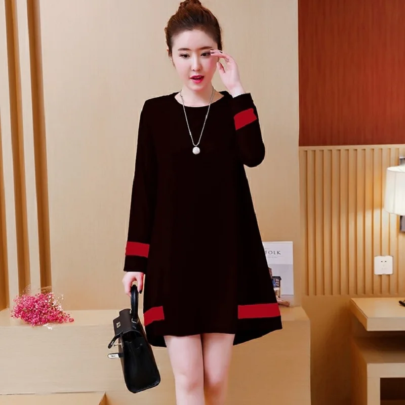 

Womens Dress Big Size Long Sleeved Spring Fall Vintage Elegant Casual Shirt Dresses Ladies Loose Korean Clothes Cheap 2019 M-4XL