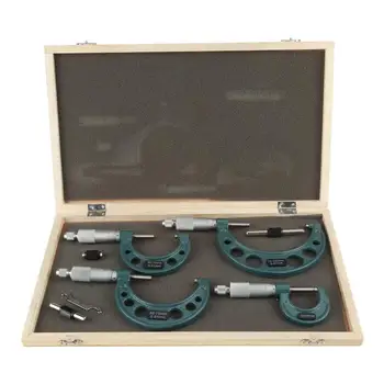 

4Pcs 0-25/50/75/100mm Metric External Outside Micrometers 0.01mm Accuracy Thickness Gauge Measuring Calipers