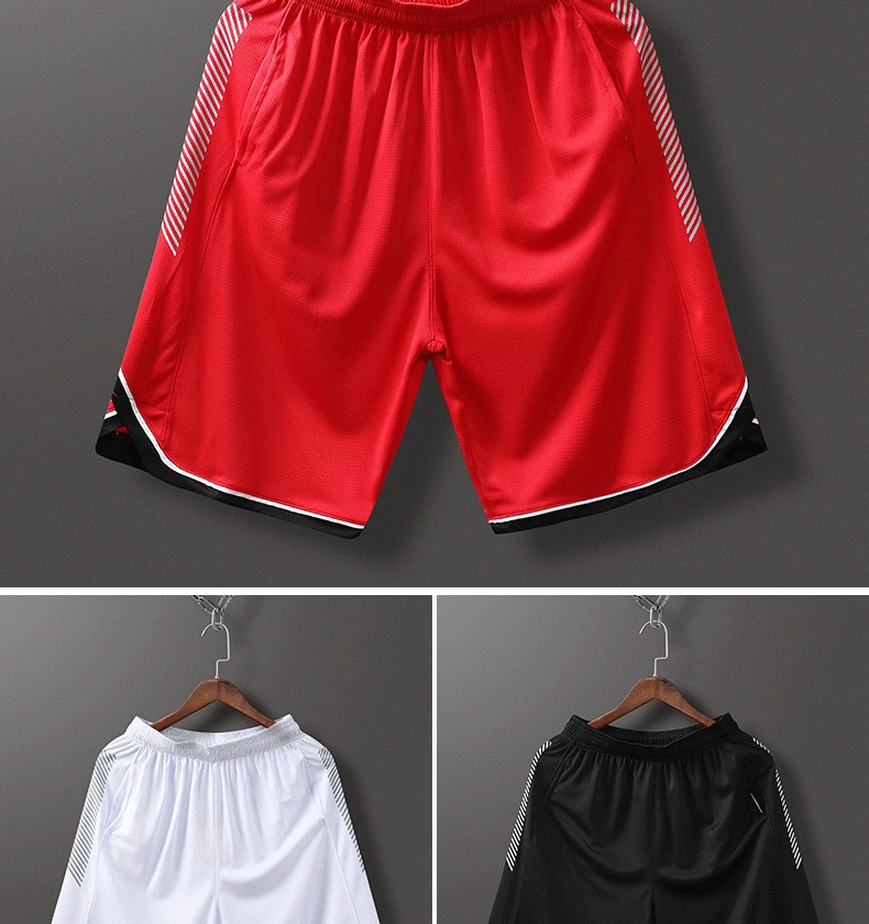 Мужские шорты с карманами на молнии, эластичные спортивные шорты для бега, шорты для тренировок, фитнеса, свободные пляжные баскетбольные шорты