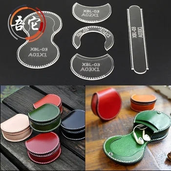 

Diy horseshoe coin purse acrylic version earphone bag mini coin bag manual template