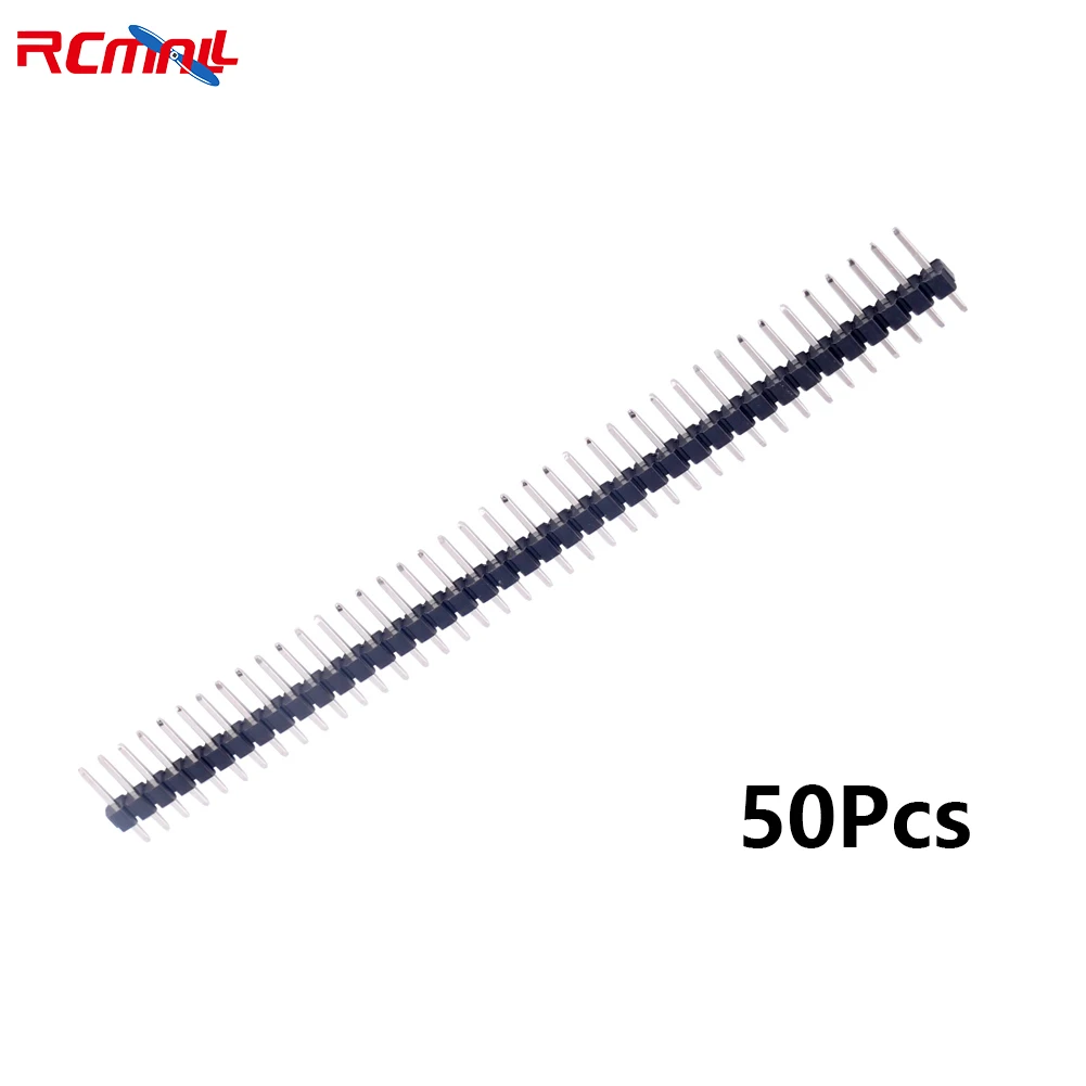 RCmall 50 шт. 40Pin 1X40 2 54 мм 11 Однорядная прямая зеркальная полоса PBC длинный штырь