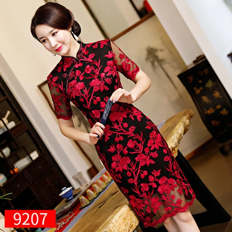 Новая мода cheongsam улучшенное кружево Cheongsam китайский стиль Женская юбка ретро Национальный китайский стиль женское платье cheongsam