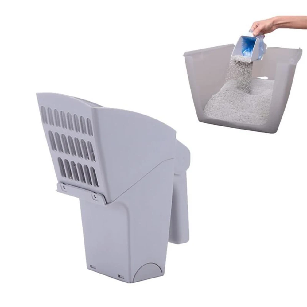 Cat Litter Shovel Sifter With Waste Bag Holder Box Pet Cleaning Tool