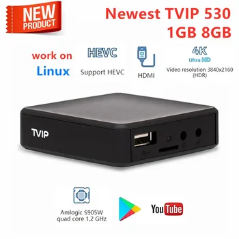 

New TVIP Brand TVIP.530 4K Linux TV Box 8G S905W Quad Core TVIP S-Box V.530 HD Youtube Work on Linux iptv TV Box tvip530 VS mag