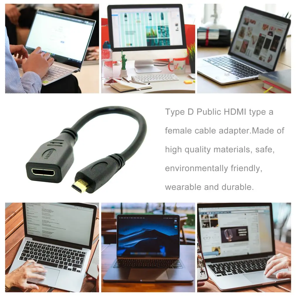 Micro HDMI Тип D штекер HDMI тип A женский кабель адаптер конвертер-соединитель для планшетных ПК ТВ мобильного телефона