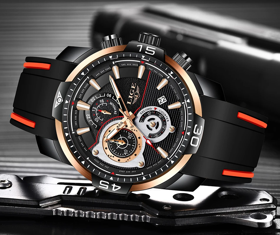 2022 LIGE Men Military Watches Luxury Creative Sport Watch Male Top brand Waterproof Quartz Watches Mens Clock Relogio Masculino