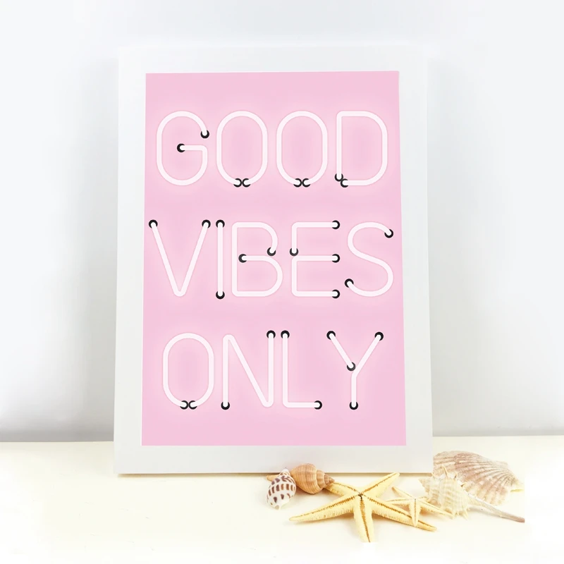 Good-Vibes-Only-Quote-Print-Neon-Lights-Sign-Inspirational-Poster-Pink-Positive-Quotes-Wall-Art-Canvas (2)