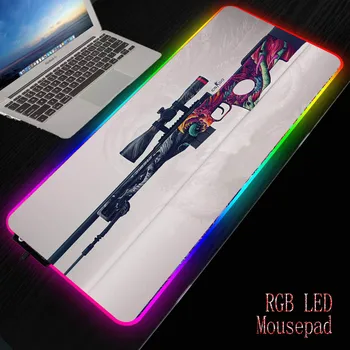 

XGZ Gaming RGB Large Illumination Mouse Pad Gamer Big Mouse Mat Computer Mousepad Led Backlight Keyboard Desk Mat for CSGO Gun