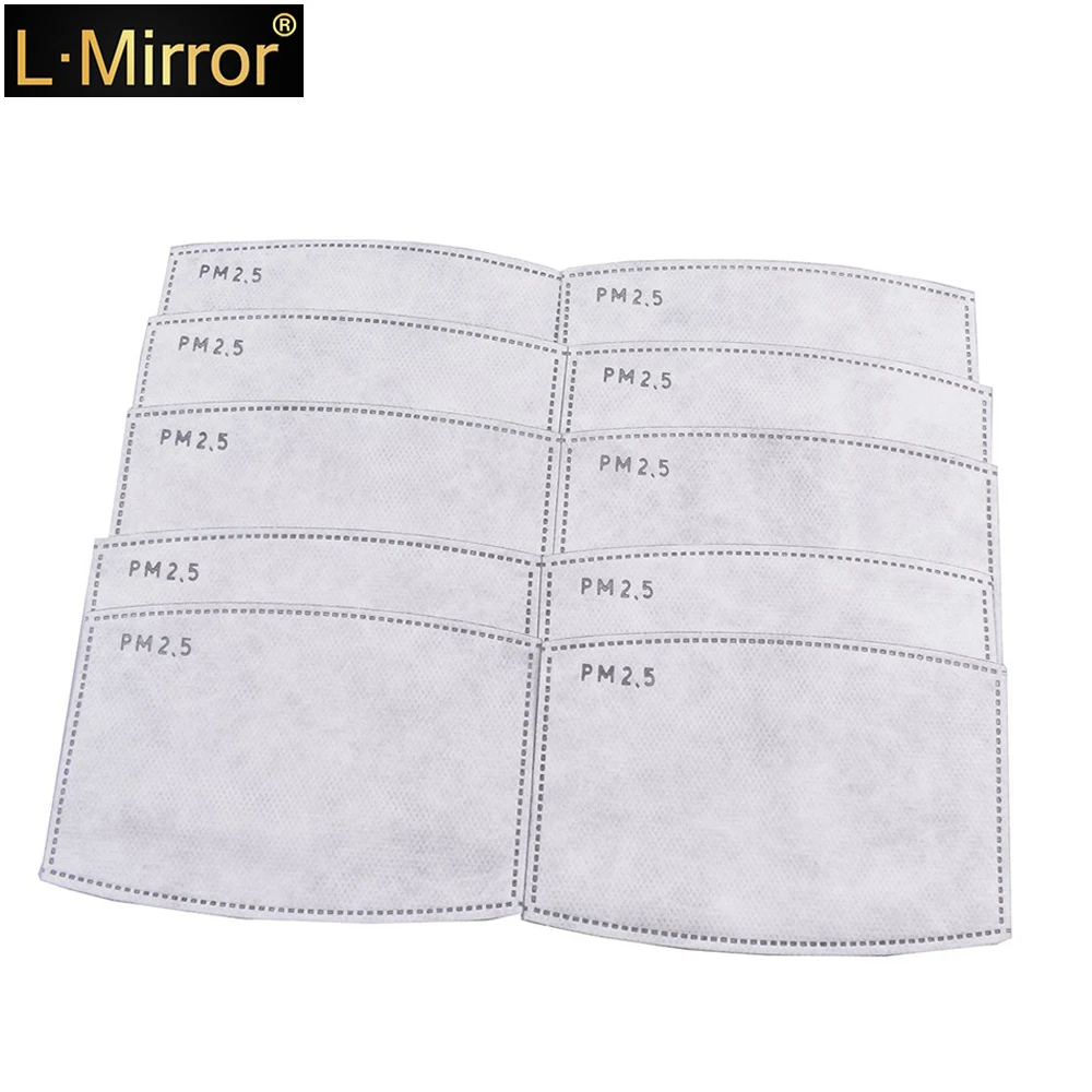 

L.Mirror 10Pcs/Lot 5 Layers PM2.5 N95 Activated Carbon Filter Insert Protective Media for mouth Mask anti dust