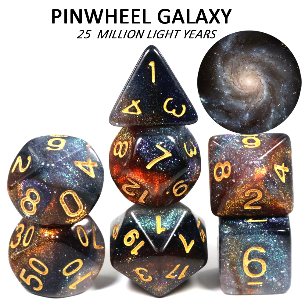 Cosmic Galaxy Concept Dice 7 шт. с сумкой/коробкой для ролевых игр аксессуары стола 8 тем