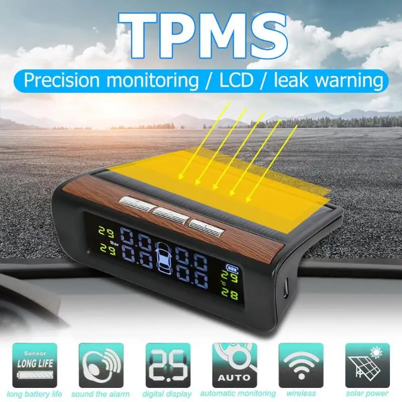 VODOOL AN 06 умная Автомобильная TPMS система контроля давления в шинах Солнечная
