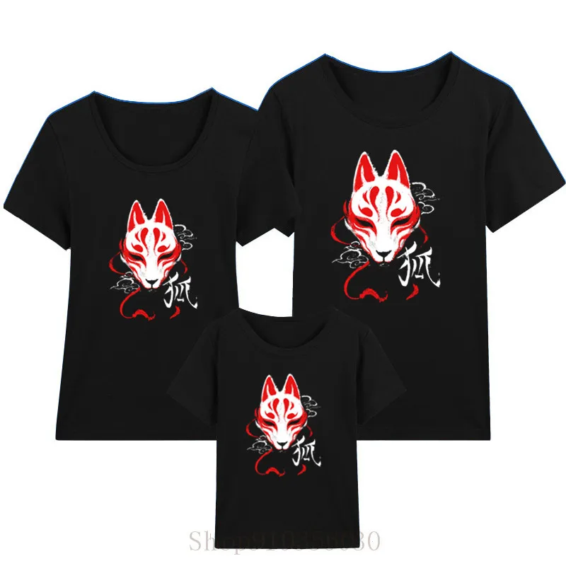 Футболка Лис с маской Kitsune для девочек-подростков детская одежда мальчиков