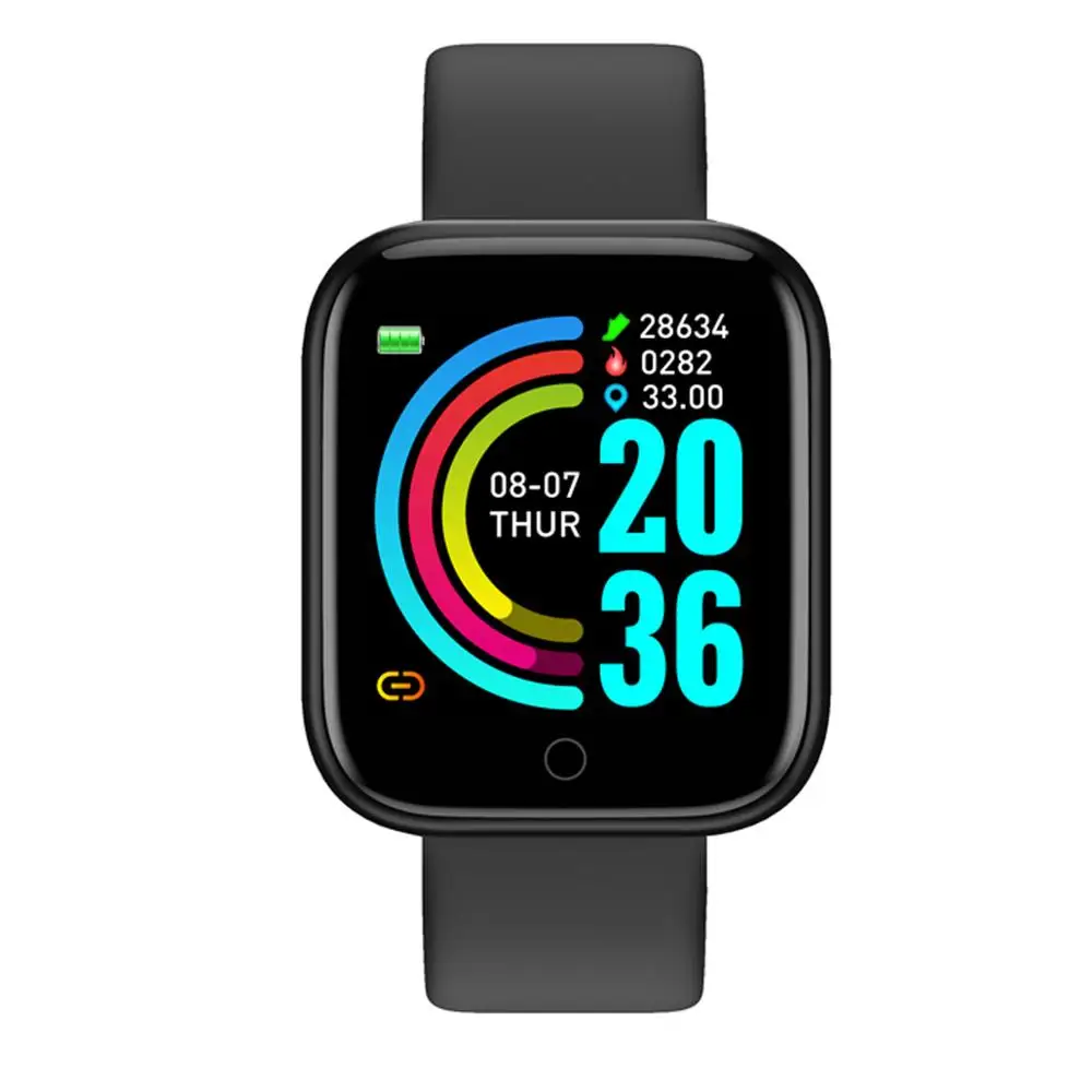 Y68 Smart Watch Blood Pressure Heart Rate Wristband Fitness Tracker Sport Smartwatch Men Women Activity Bracelet 150mAh | Электроника