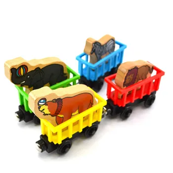 

cartoon Animal wooden train gadget new funny birthday toys for children hotwheels miniature car model diecasts vehicles friends