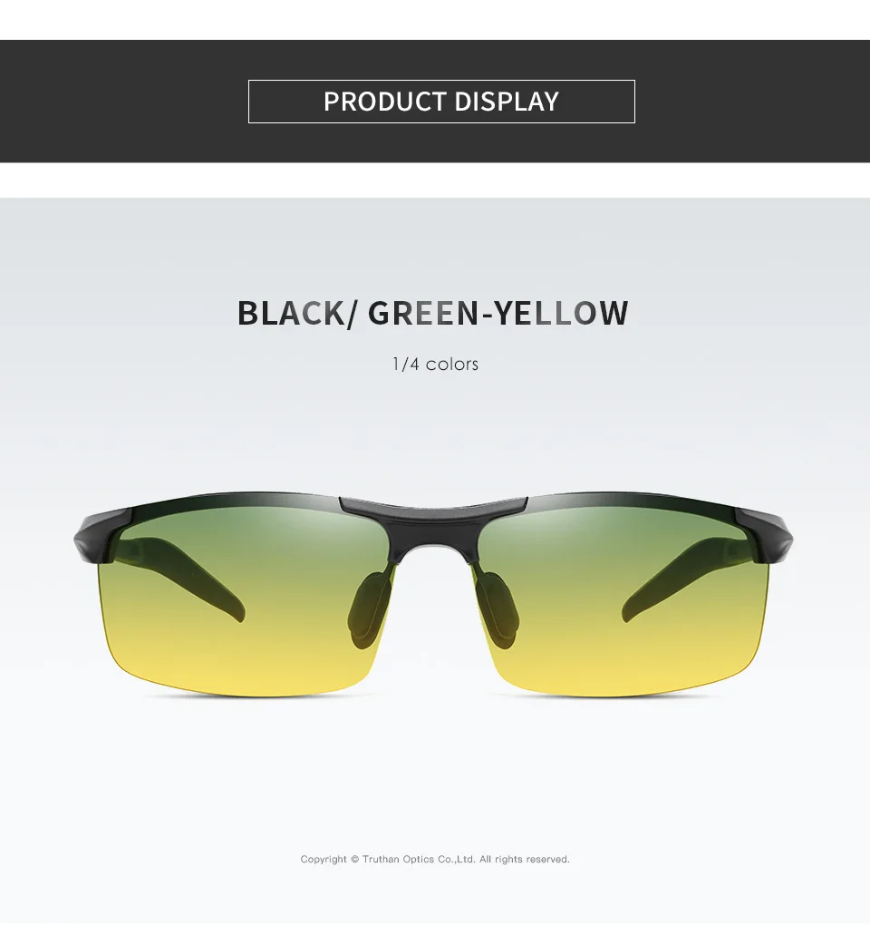 Mens Aluminum Sports Glasses for Driving Day and Night Vision Goggles Anti Glare Sunglasses with Gradient Polarized Lenses 5933