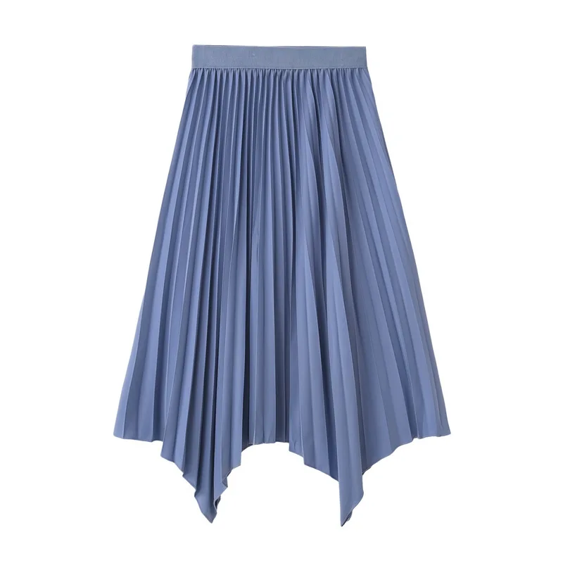 Spring And Summer New Style Irregular Hem Organ Pleated Skirt High Waist Skirt 8512