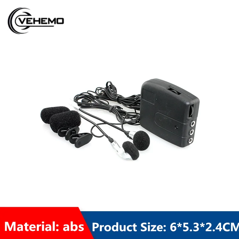 

VEHEMO 2Riders Front Rear Helmet Walkie Talkie Motorcycle Communication Black with Headset 150mw Walkietalkie Outdoor Sports