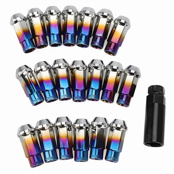 

20PCS stainless steel Bluing color Car Modification Wheel Nuts Lug Nuts Bolts m12x1.5 m12x12.5 For chevrolet Subaru Hyundai