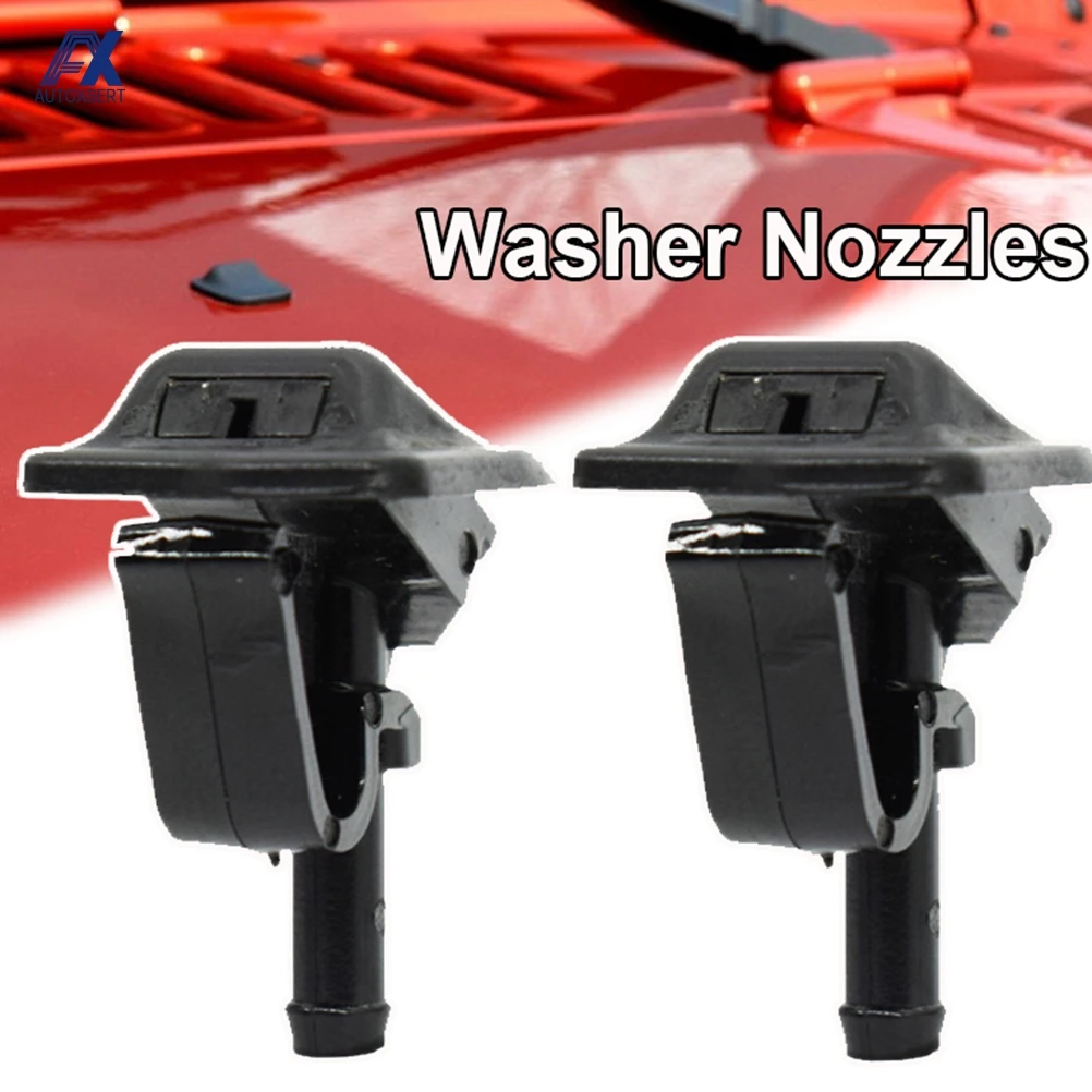 

2Pcs/set Front Windshield Washer Fluid Spray Jet Nozzle Pair 55156728AB For Jeep Wrangler 2012 2011 2010 2009 2008 2007 2006
