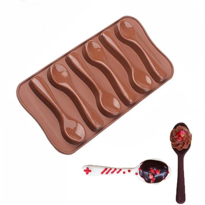 

Spoon Styling Silicone Mold Kitchen Spoon Baking Mold Chocolate Biscuit Candy Jelly Moulds DIY Kitchen Tools