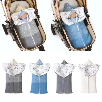 

Winter Warm Baby Sleeping Bag Knitted Baby Swaddle Wrap Anti-kick Stroller Blanket Newborn Wrap Blanket Baby Sleepsack