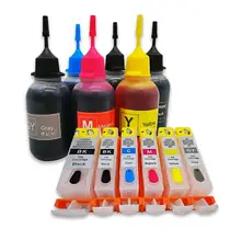 6 цветов PGI-525 CLI-526 набор для наполнения чернил для принтера Canon PIXMA MG8150 MG6150 MG6250 MG8250 принтеры PGBK BK C M Y GY