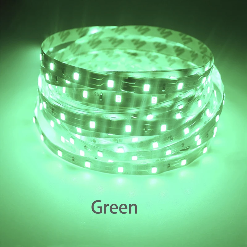 Green 5 м Светодиодная лента лампа 2835SMD DC12V гибкий светодиодный светильник лента не Водонепроницаемая RGB/белый/теплый белый/красный/синий/зеленый Светодиодная лента для дома - Испускаемый цвет: Green
