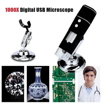 

Digital Microscope 1080P USB Electron Microscope Wi-Fi Microscope Professional 1000X 8 Led Lights Photos Mobile Phones