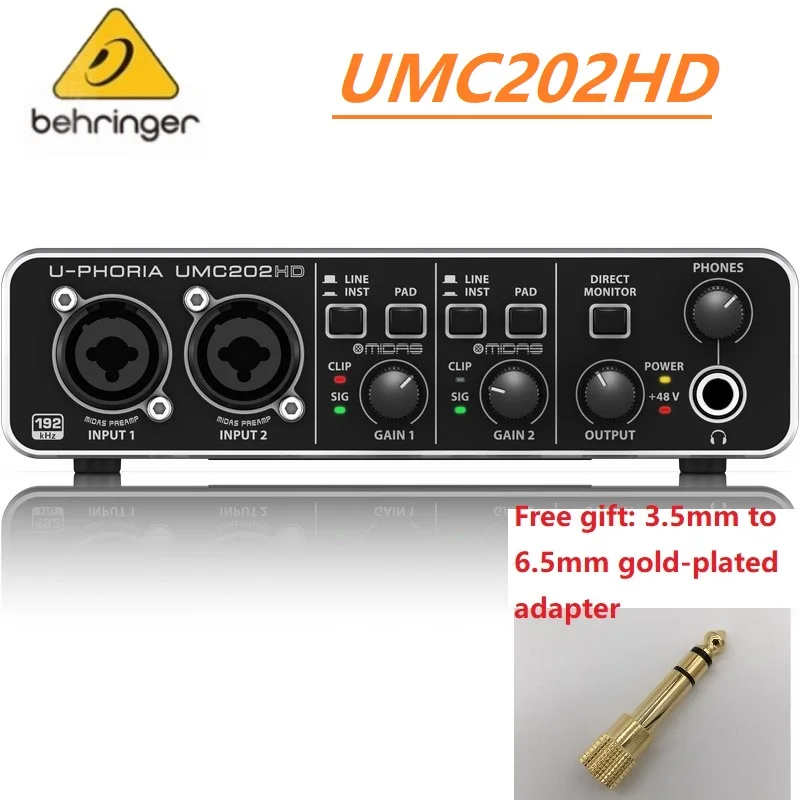 Behringer-外部録音,USB,オーディオインターフェース,umc22/umc202hd,ライブレコーディング用のサウンドアンプ　AliExpress