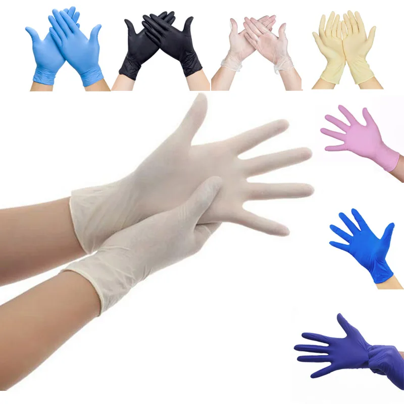 

20pcs Gloves Disposable Nitrile Latex Gloves For Dishwashing Kitchen Work Rubber Garden Acid and Alkali Laboratory Gloves LS013