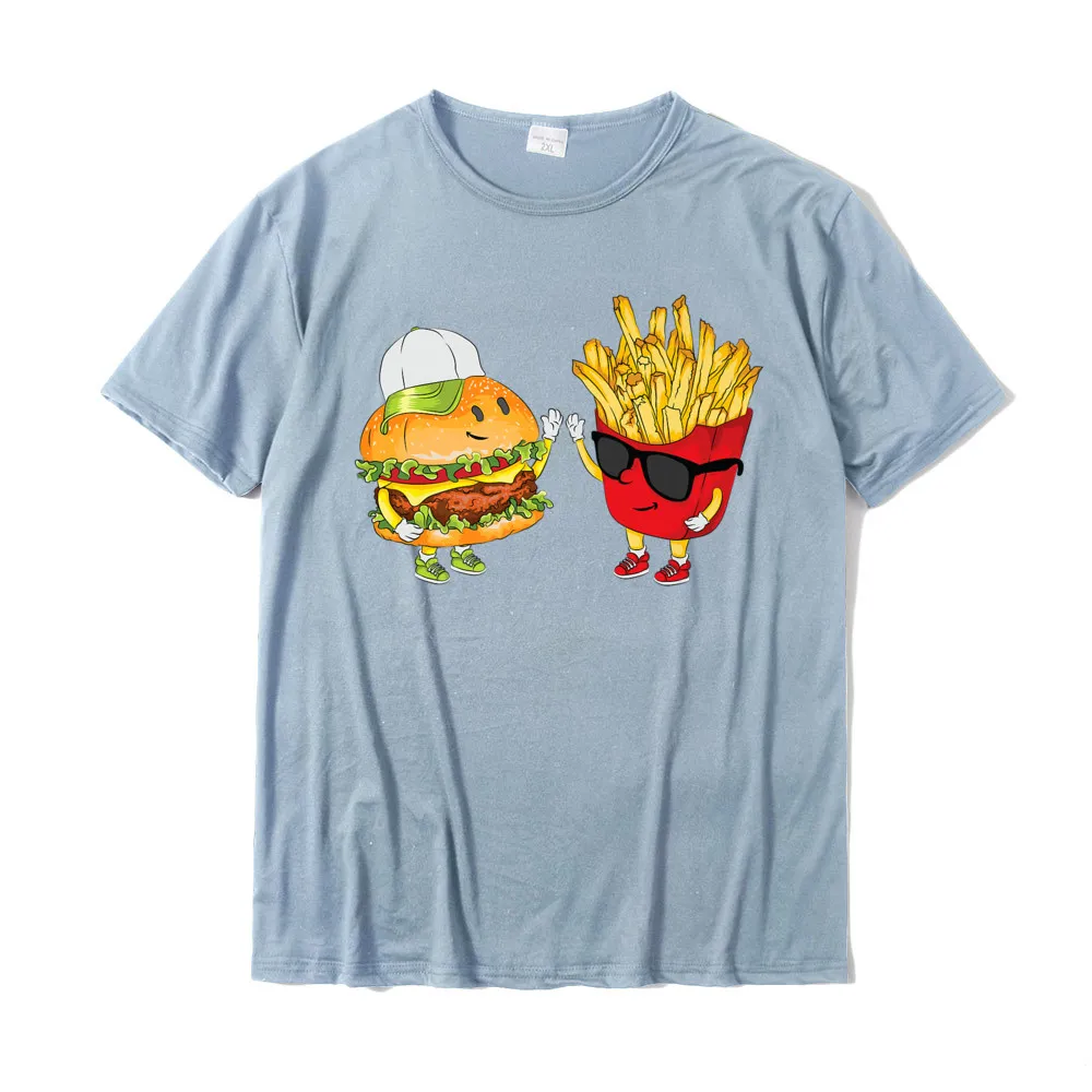 3D Printed Men's 2021 New Casual Tops & Tees Round Neck Thanksgiving Day Pure Cotton T-Shirt Design Short Sleeve T-Shirt Hamburger Fries High Five Cool Fun Combo Snacks Funny Gift Premium T-Shirt__19331 light