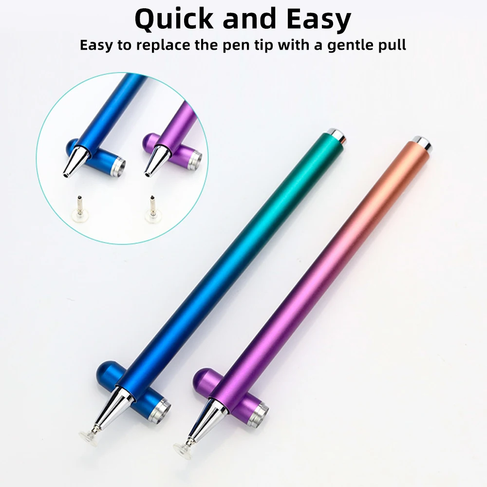 SEYNLI Magnetic Touch Screen Stylus Gradient Color Built-in Replaceable Suction Cup Pen Tip Transparent Disc Capacitive Pencil