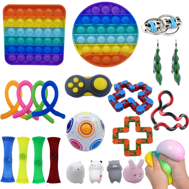 Bubble Fidget Toys Anti Stress Set Stretchy Strings Gift Pack Adults ...