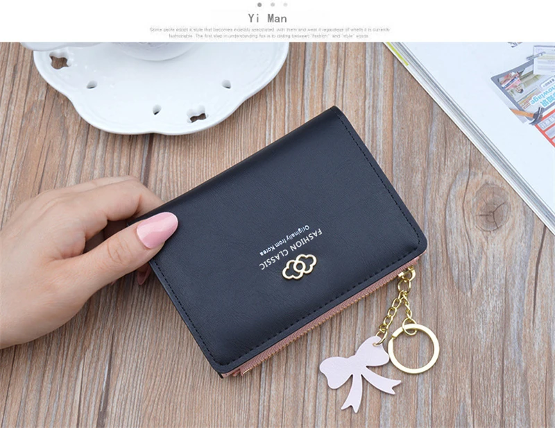 Monederos con borlas y letras de para mujer, decoración con lazo femenino, monedero cremallera, tarjetero|Carteras| -