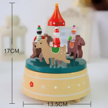 

Romantic Design Rotatable Wooden Christmas Rotating Musical Box Ornament Festival Birthday Gift for Kids Best Gift Toys