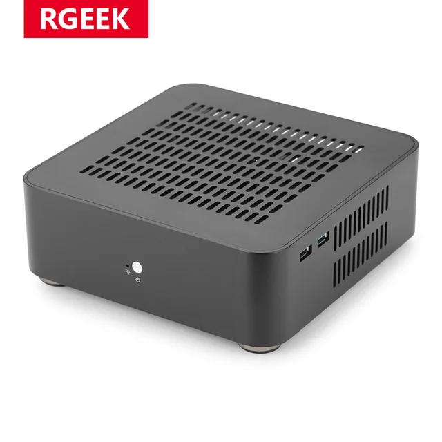 RGEEK L65S All Aluminum Chassis Small Desktop Computer Case PSU HTPC Mini itx pc with Power Supply 1