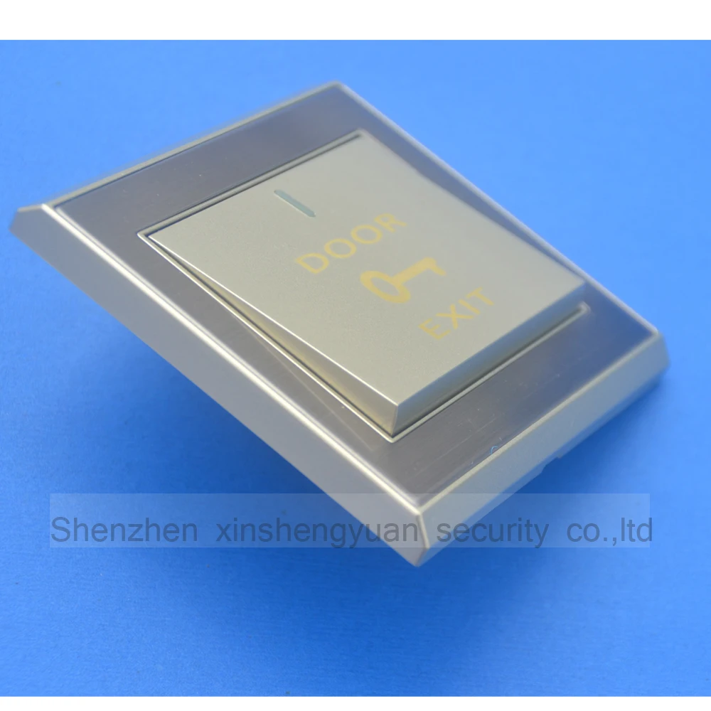 

Golden color metallic surface door Exit button access control system Push door release switch panic button for Alarm