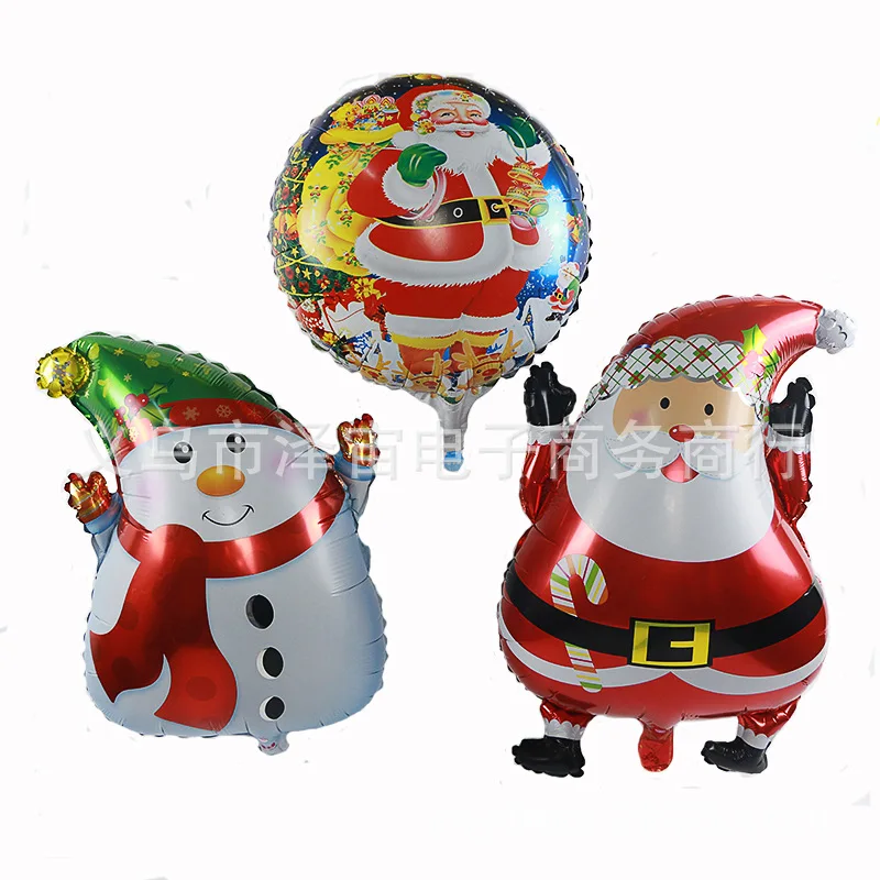 New Christmas Balloons Santa Claus Christmas Tree Snowman Balloon Christmas Aluminum Film Decorative Balloon