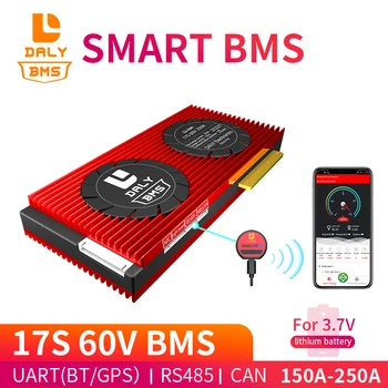 

Daly 18650 smart BMS 17S 60V 150A 200A 250A Bluetooth 485 to USB device CAN NTC UART software Li-on Battery protection Board BMS