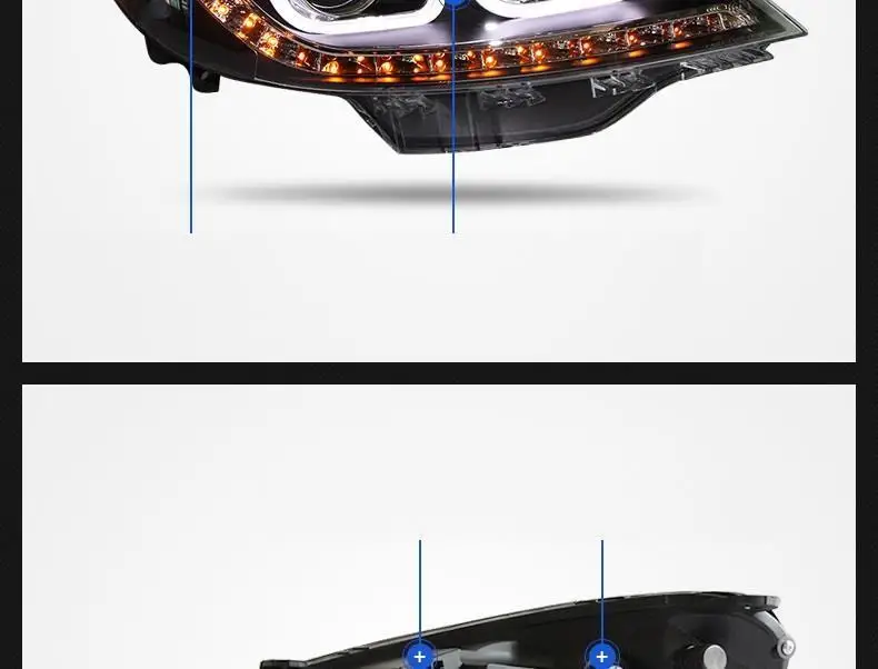 Para авто Drl внешний Cob боковой указатель поворота Automovil светодиодные фары автомобиля фары в сборе 08 09 10 11 для Volkswagen Lavida