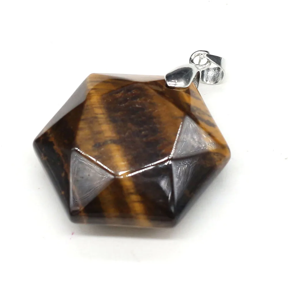 Colgantes de piedra Natural de la Estrella de David para mujer y hombre, amuleto hexagonal de lapislázuli, Ópalo, fabricación de joyas, collar, amuleto, 1 ud.