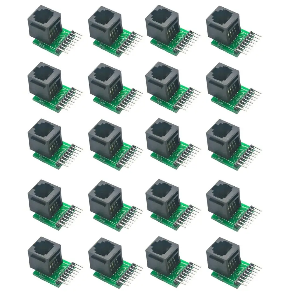 

20pcs RJ45 8-pin Connector and Breakout Board Kit