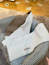 

Women's scarf shawl new long scarf double jacquard tassel brown plaid scarf thickened shawl with gift box