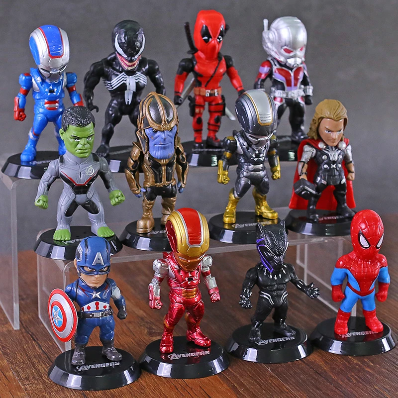 マーベルのアベンジャーズフィギュア アイアンマン デッドプール ヴェノム スパイダーマン トール ハルク サノス アントマンのpvcモデル おもちゃ ピース セット Null Aliexpress