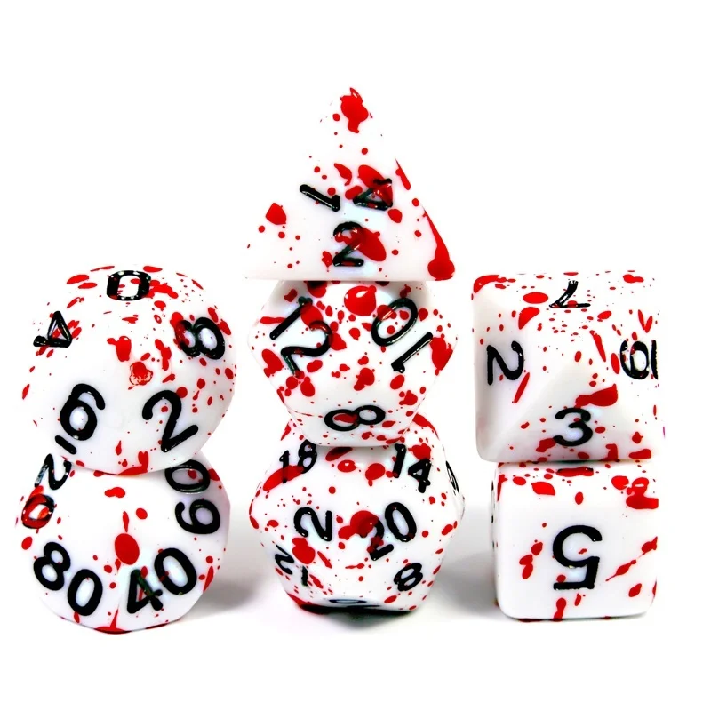 Halloween Party Game Toys Props Bloody Dice Set 7pcs Unique Halloween Gift Halloween Decoration