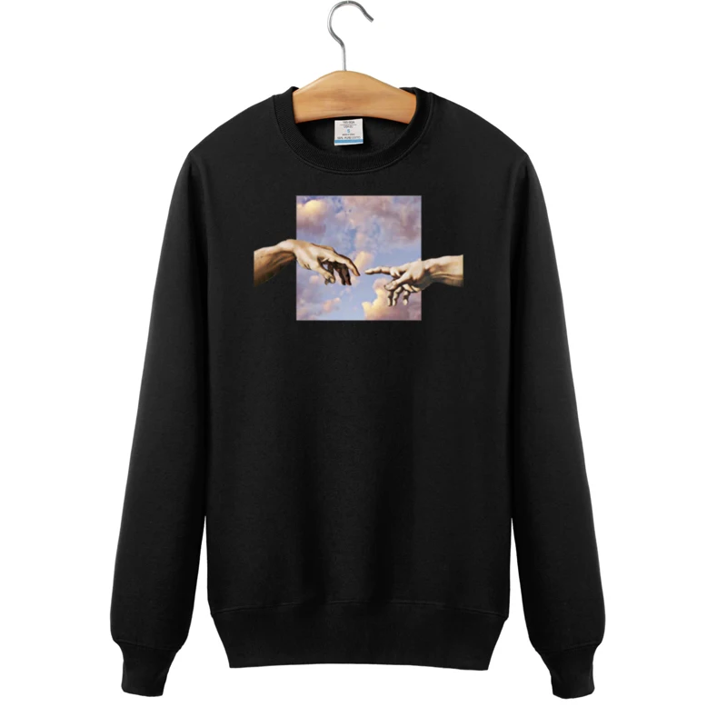 Повседневная мужская толстовка с принтом микеланжело теплая черная унисекс в