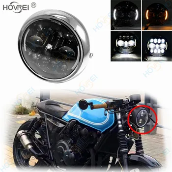 

7.5" retro Motorcycle LED Headlight Hi-Low Beam DRL Daytime Running Light headlamp for Harley FLD Touring Softail Street Tracker