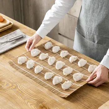 

1PC Bamboo Dumpling Curtain Natural Bamboo Sushi Dumplings Curtain Square Curtain Mat Kitchen Supplies