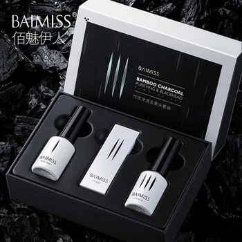 

BAIMISS Removal Blackhead Face Mask Serum Shrinks Pore Essence Peeling Off Sheet Bamboo Charcoal Purifying Acne Treatment Kit