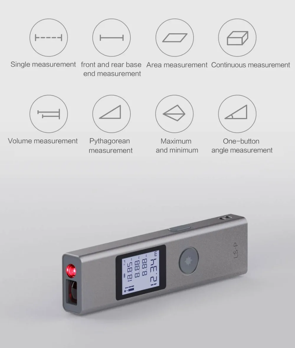 Carregador de Alta Original Xiaomi Duka Laser Range Finder 25 - 40m Ls-p Ls-1s Portátil Usb Precisão Medição 15 alta precisão medição laser range finder